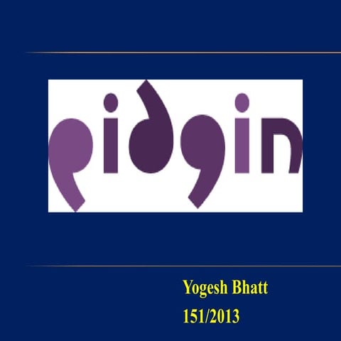 Pidgins and its origion