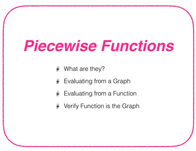 Piecewise functions