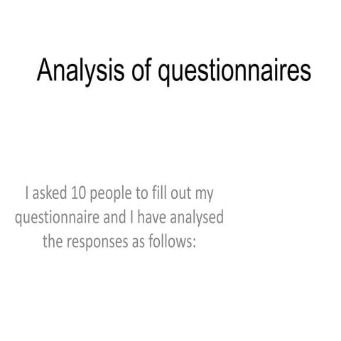 Questionnaire Pie Charts