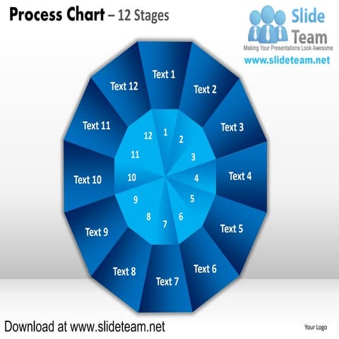 Pie chart with center 9 stages powerpoint diagrams and powerpoint ...