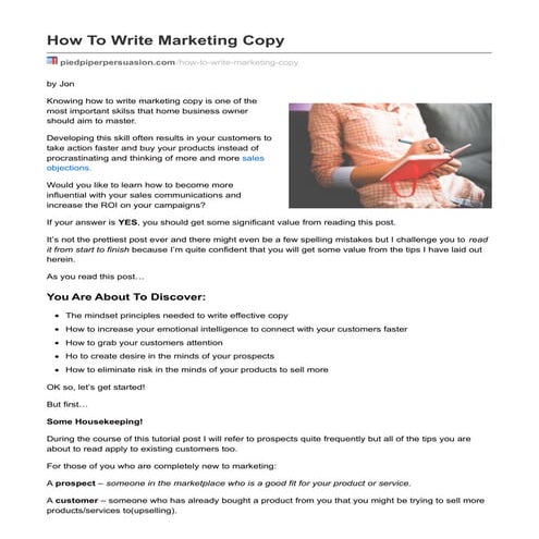 How To Live Your Dream Lifestyle By Writing Powerful Marketing Copy