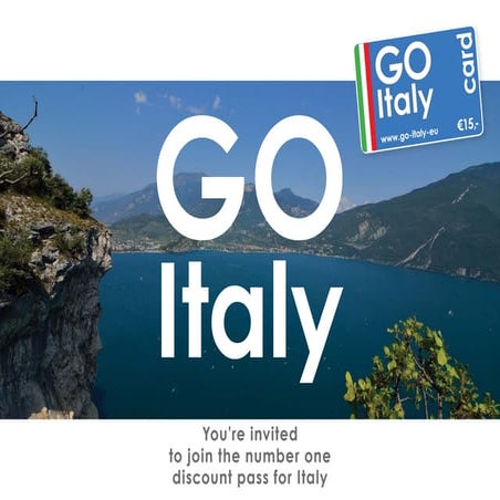 GO ITALY CARD - Increase sales by joining the number one discount pass for Italy