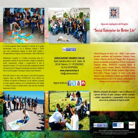 Opuscolo riepilogativo del progetto "Social Enterprise for Better Life"