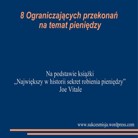 8 ograniczających przekonań nt. pieniędzy