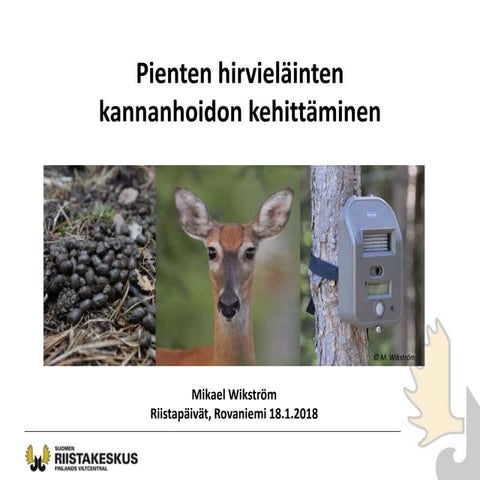 Pienten hirvieläinten kannanhoidon kehittäminen - Mikael Wikström, Suomen rii...