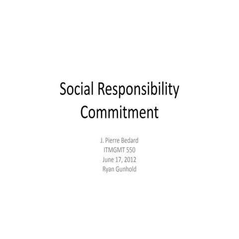Social Responsibility Commitment