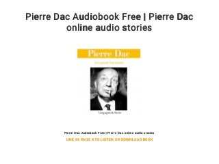 Pierre Dac Audiobook Free - Pierre Dac online audio stories