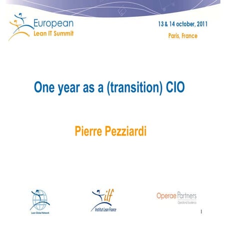 One year as a lean (transition) CIO