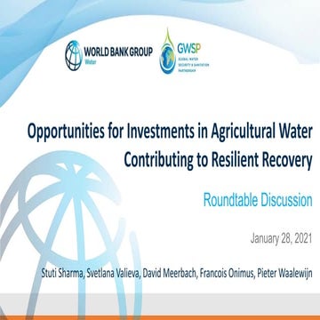 Presentation - Seventh Roundtable on Financing Agricultural Water - Pieter Wa...