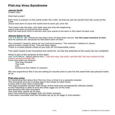 Piet-my-vrou syndrome