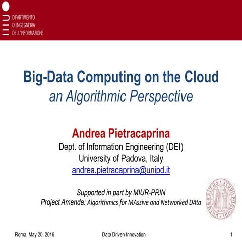 Big-Data Computing on the Cloud