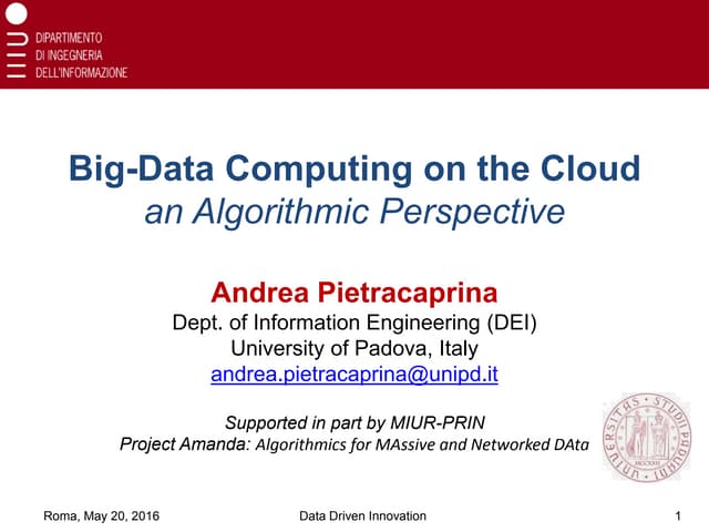 Big-Data Computing on the Cloud