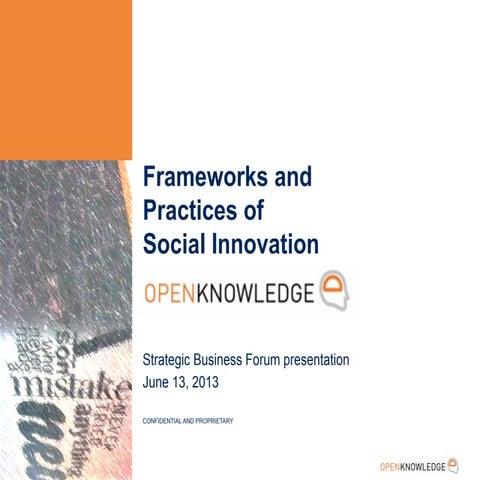 Frameworks and Practices of Social Innovation - Pietro Butté