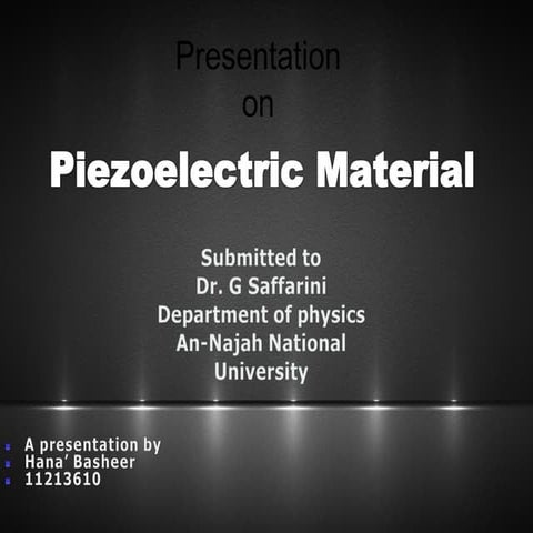 Piezoelectric effect hana basheer