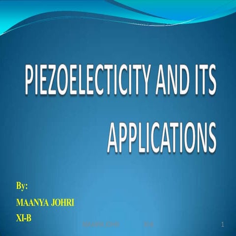 Piezoelectricity