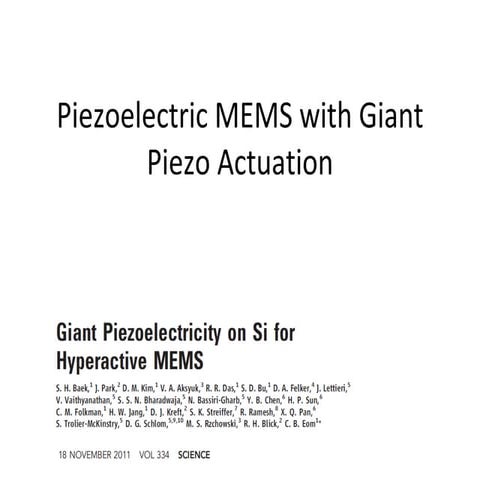 Piezoelectric mems