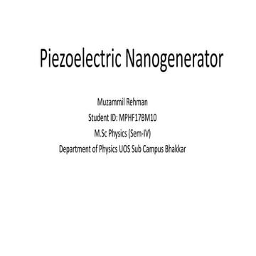 Piezoelectric nanogenerator