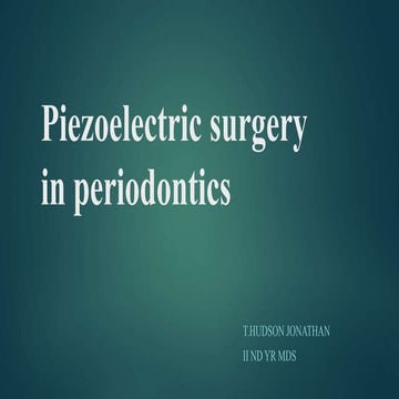 Piezoelectric surgery in periodontics