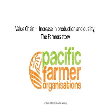 Pacific Regional Agritourism Workshop 2019: Building Value Chain Supply to in...
