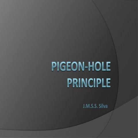 Pigeon hole principle | PPTX