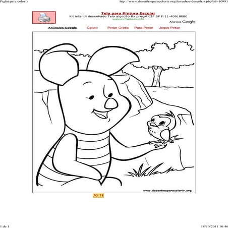 Piglet para coloriar