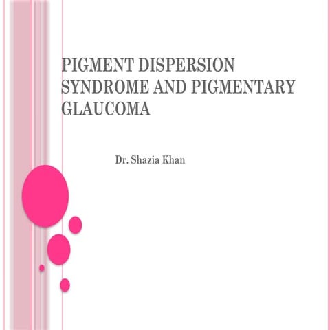 pigmentary glaucoma and it's management.