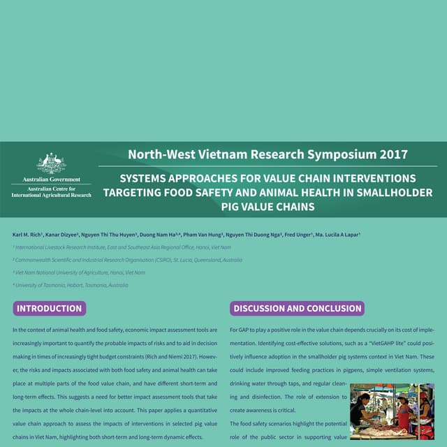 Systems approaches for value chain interventions targeting food safety and animal health in smallholder pig value chains