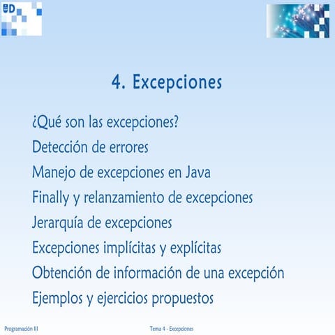 Programación III (Java) - 04 Excepciones