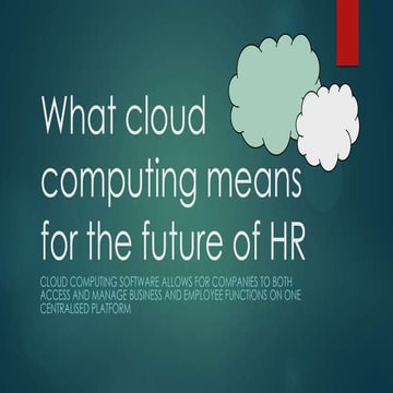 What cloud computing means for the future of HR 