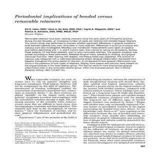 Periodontal implications of bonded ...