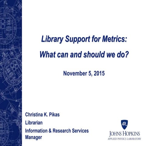 Library support for metrics: What can and should we do?
