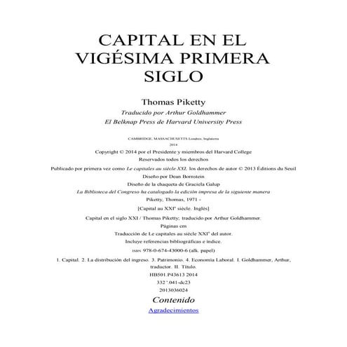 Piketty - "El capital en siglo XXI"