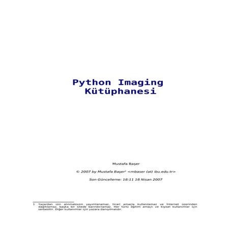 Python Image Kütüphanesi | PDF