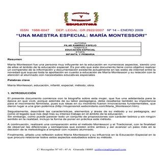 Una maestra especial: María Montessori