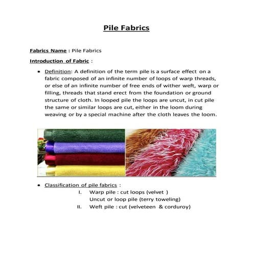 Pile fabrics