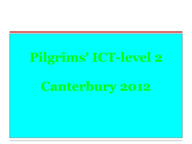 Pilgrim's presentation