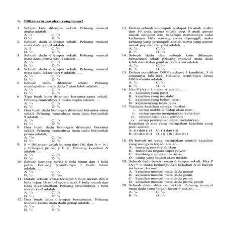 Soal Peluang kelas IX