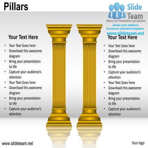 Pillars of an organization strength powerpoint ppt slides.