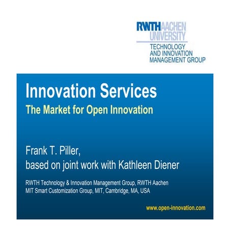 Frank PIller: Service Providers Supporting Open Innovation