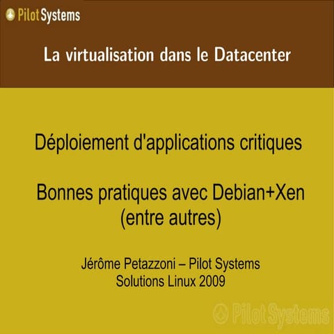 La virtualisation dans le Datacenter