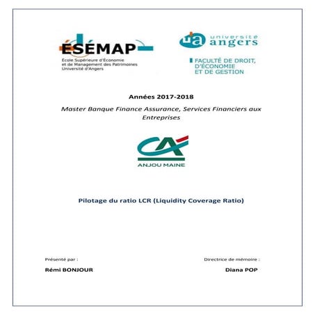 Pilotage du ratio LCR (Liquidity Coverage Ratio) | PDF