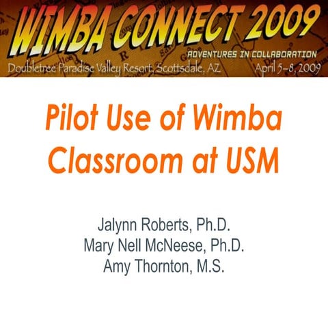 A Research Study on the Use of Wimba Classroom