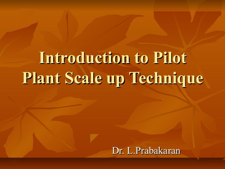 Pilot plant intro