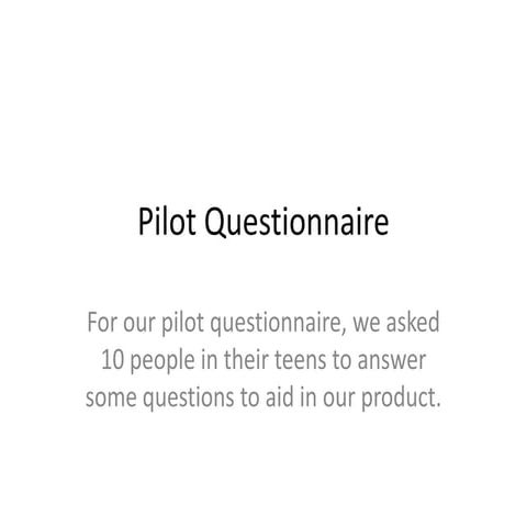 Pilot Questionnaire