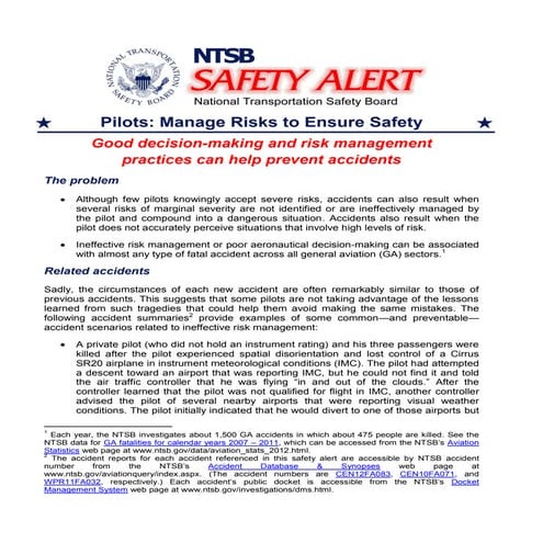 Pilots manage risks to ensure safety