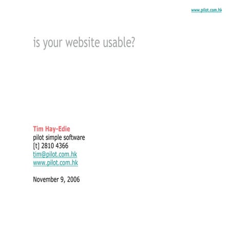 Is your Website Usable?