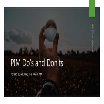 PIM Do's and Don'ts: 7 Steps to Picking the Right PIM
