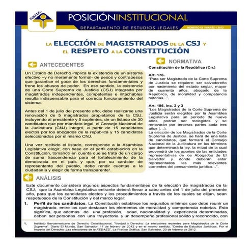 La elección de magistrados de la CSJ y el respeto a la Constitución