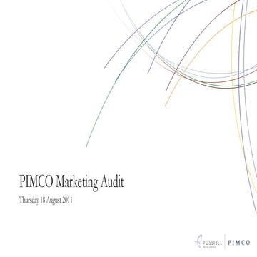 PIMCO Marketing Audit - August 2011