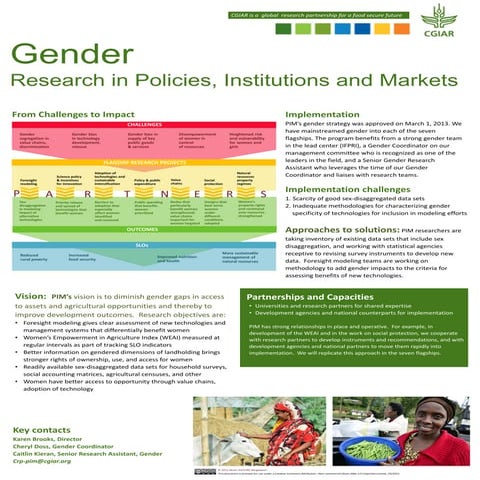 Gender research in Policies, Markets and Institutions